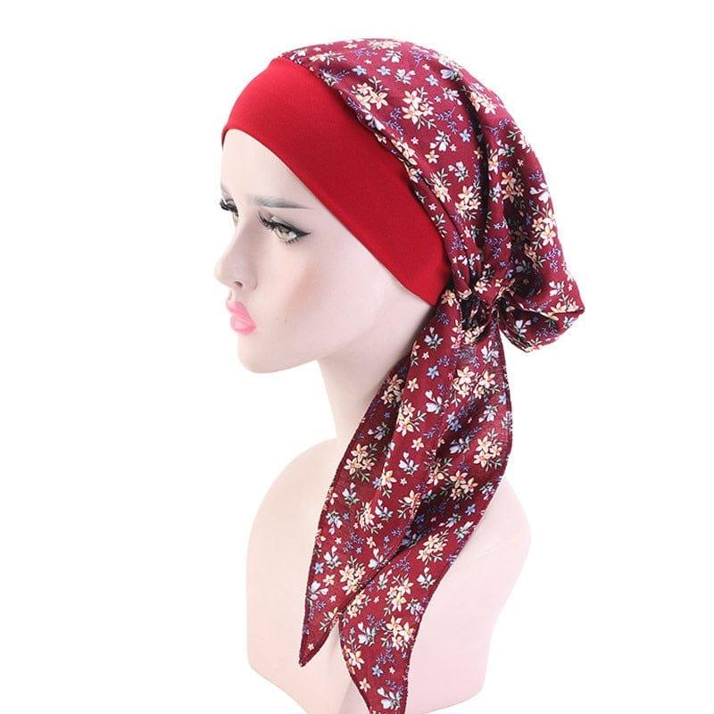 ezy2find 0 49 / China 2020 fashion printed flowers women inner hijabs cap muslim head scarf turban bonnet ready to wear ladies wrap under hijab caps