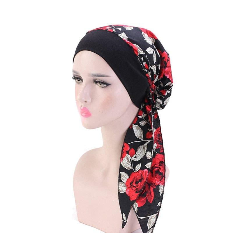 ezy2find 0 53 / China 2020 fashion printed flowers women inner hijabs cap muslim head scarf turban bonnet ready to wear ladies wrap under hijab caps