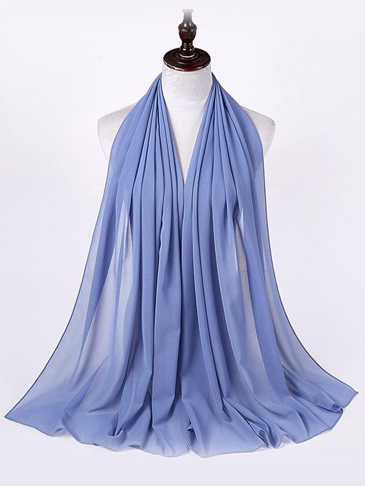 ezy2find 0 56 Plain Color Chiffon Scarf Hijab Headband Female Islamic Head Cover Wrap for Women Muslim Jersey Hijabs Hair Scarves Headscarf