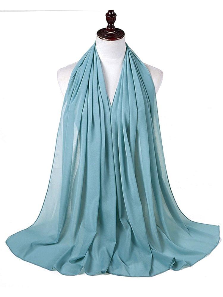ezy2find 0 58 Plain Color Chiffon Scarf Hijab Headband Female Islamic Head Cover Wrap for Women Muslim Jersey Hijabs Hair Scarves Headscarf
