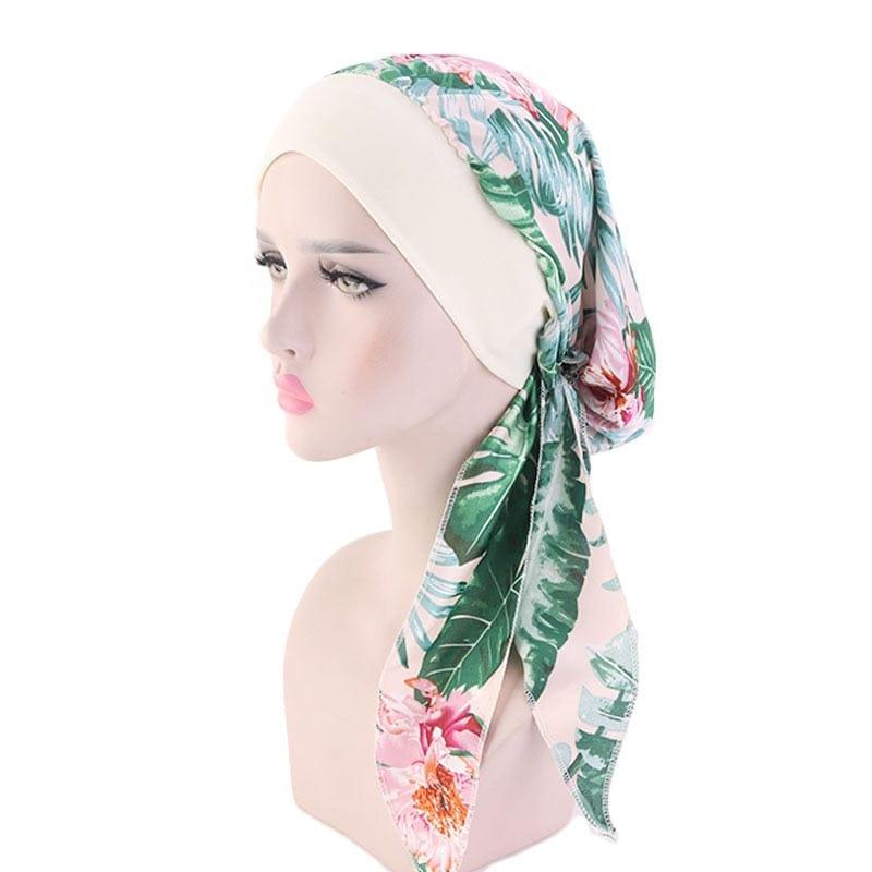 ezy2find 0 8 / China 2020 fashion printed flowers women inner hijabs cap muslim head scarf turban bonnet ready to wear ladies wrap under hijab caps