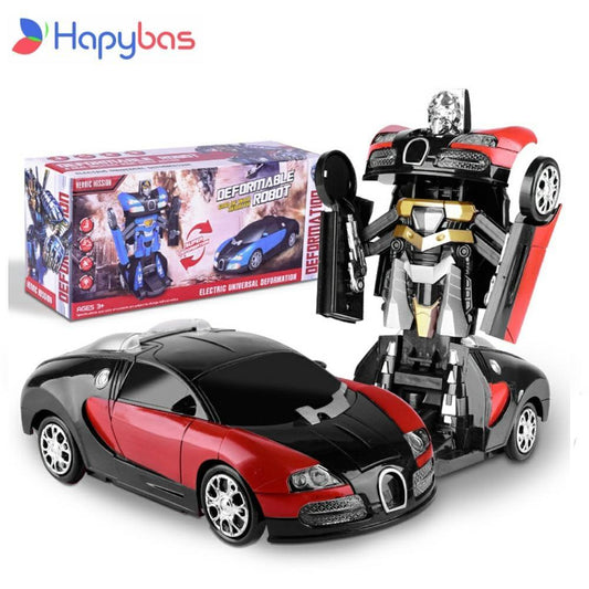 ezy2find 0 Electronic Deformation Music Car Toys Cool Light Transformer Robot Car Toys Univeral Wheel Glowing Kids Children Gift