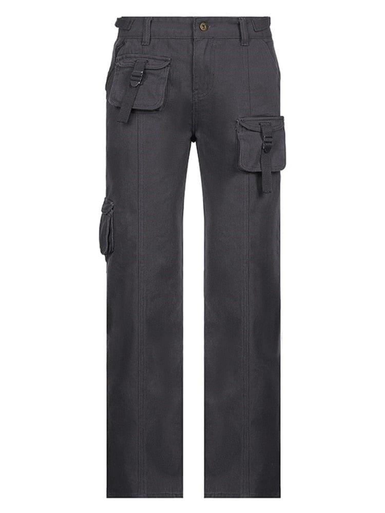 ezy2find 0 Gray / S Retro  Grunge Cargo Denim Jeans Streetwear Korean Vintage 90s Low Waist Trousers Aesthetic 90s Straight Pants Cuteandpsycho