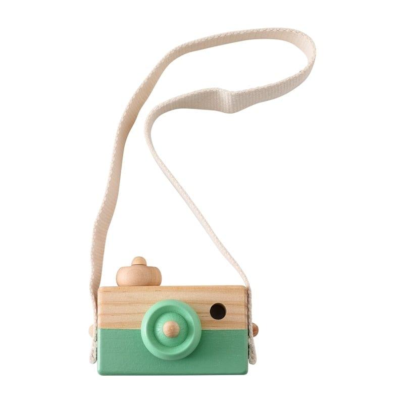 ezy2find 0 Green  camera Let&#39;s Make 1pc Wooden Baby Toys Fashion Camera Pendant Montessori Toys For Children Wooden DIY Presents Nursing Gift Baby Block