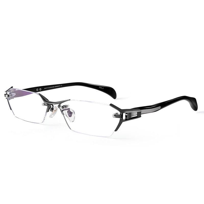 ezy2find 0 Guncolor Glasses Frame Rimless Pure Titanium Glasses Frame Women