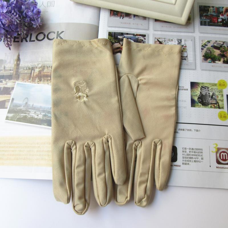 ezy2find 0 Khaki Etiquette embroidered high stretch thin gloves