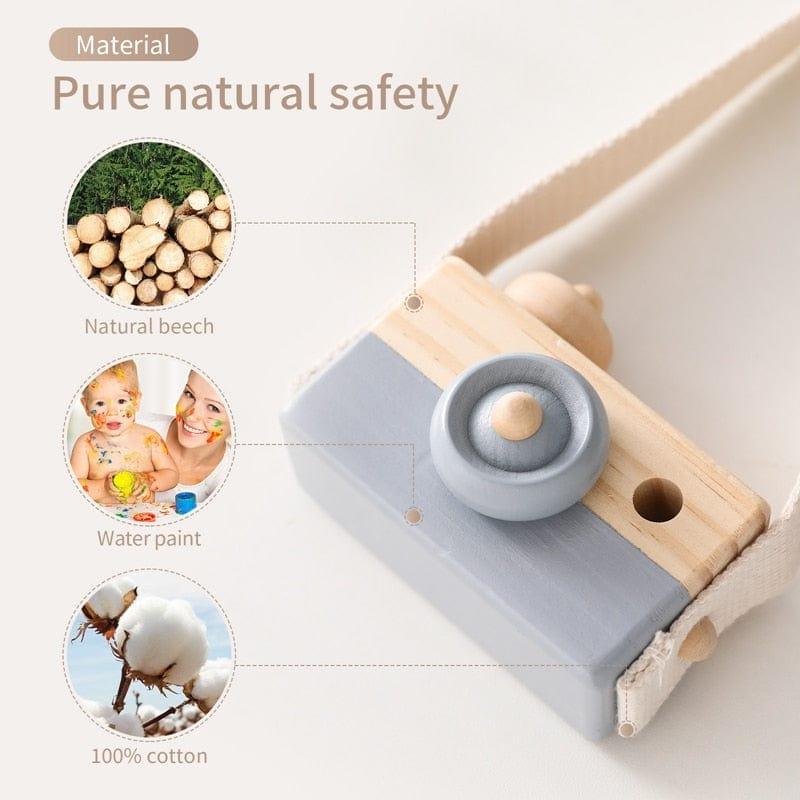 ezy2find 0 Let&#39;s Make 1pc Wooden Baby Toys Fashion Camera Pendant Montessori Toys For Children Wooden DIY Presents Nursing Gift Baby Block