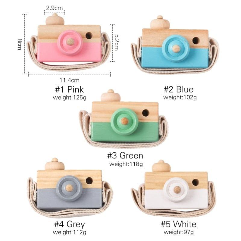 ezy2find 0 Let&#39;s Make 1pc Wooden Baby Toys Fashion Camera Pendant Montessori Toys For Children Wooden DIY Presents Nursing Gift Baby Block