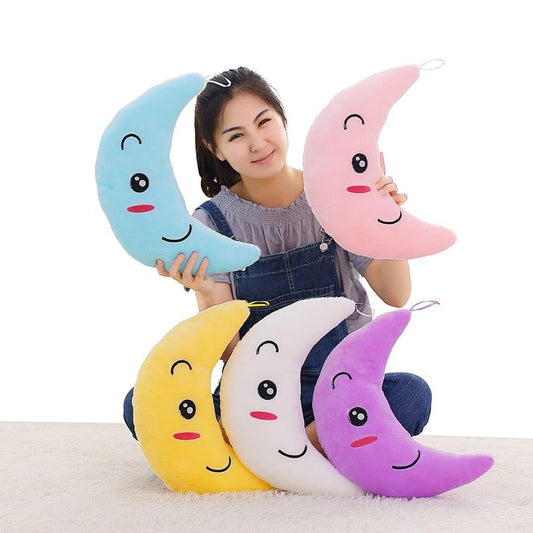 ezy2find 0 New Colorful Flashing Moon Plush Toys Sleep Luminous Led Light Cushion Pillow   Doll Birthday Gifts For Kids YYT219