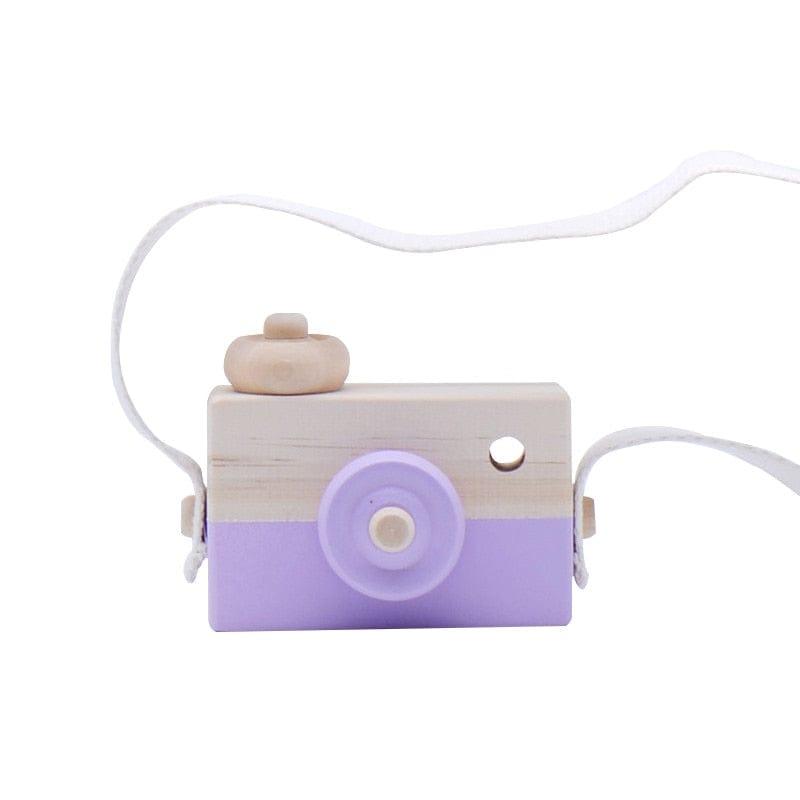 ezy2find 0 purple camera Let&#39;s Make 1pc Wooden Baby Toys Fashion Camera Pendant Montessori Toys For Children Wooden DIY Presents Nursing Gift Baby Block