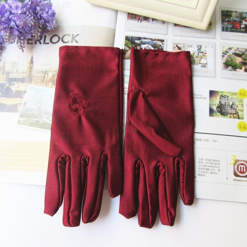 ezy2find 0 Red Etiquette embroidered high stretch thin gloves
