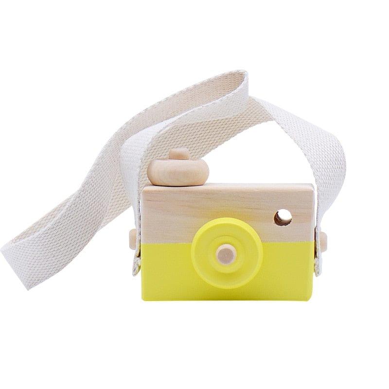 ezy2find 0 yellow camera Let&#39;s Make 1pc Wooden Baby Toys Fashion Camera Pendant Montessori Toys For Children Wooden DIY Presents Nursing Gift Baby Block