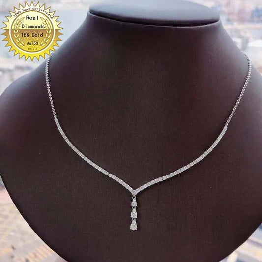 ezy2find 100% 18K white gold natural diamond necklace 100% 18K white gold natural diamond necklace all use 1.5ct diamond and have certificate