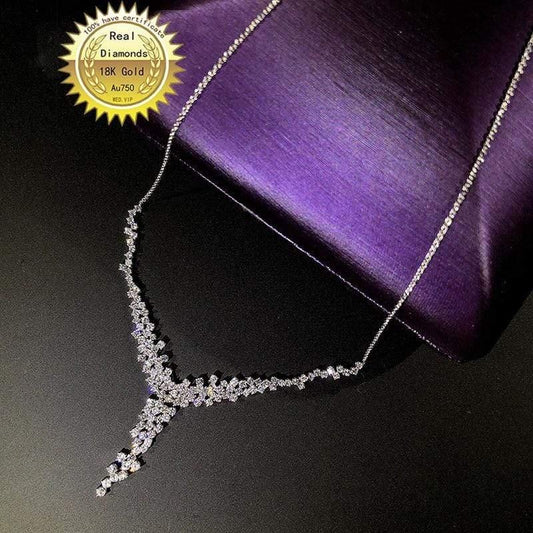 ezy2find 18K gold necklace natural diamond 18K gold necklace natural diamond all use 3ct diamond  necklace