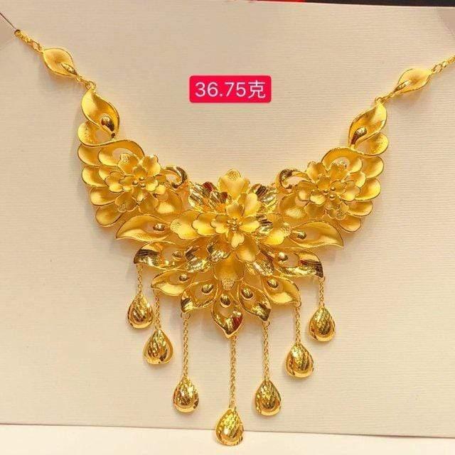 ezy2find 24K Pure Gold Necklace Real AU 999 A about 45g / 55cm HX 24K Pure Gold Necklace Real AU 999 Solid Gold Chain Brightly Simple Upscale Trendy Classic  Fine Jewelry Hot Sell New 2020