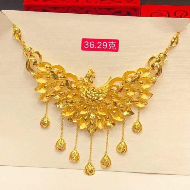 ezy2find 24K Pure Gold Necklace Real AU 999 C about 44g / 55cm HX 24K Pure Gold Necklace Real AU 999 Solid Gold Chain Brightly Simple Upscale Trendy Classic  Fine Jewelry Hot Sell New 2020