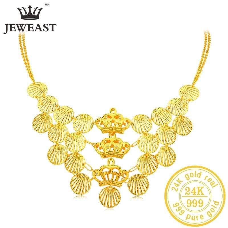 ezy2find 24K Pure Gold Necklace Real AU 999 Solid Gold JLZB 24K Pure Gold Necklace Real AU 999 Solid Gold Chain Beautiful  Upscale Trendy Classic Party Fine Jewelry Hot Sell New 2020