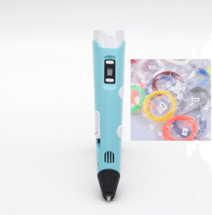 ezy2find 3D Pens Bule+Consumables / AU 3D print pen 3D pen two generation graffiti 3D stereoscopic paintbrush children puzzle painting toys