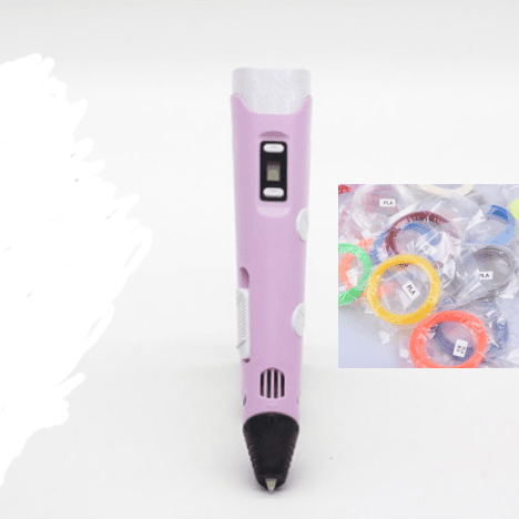 ezy2find 3D Pens Pink+12 colors / EU 3D print pen 3D pen two generation graffiti 3D stereoscopic paintbrush children puzzle painting toys