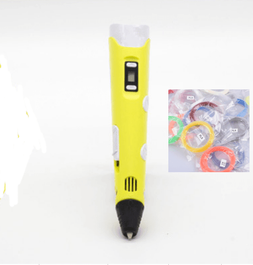 ezy2find 3D Pens Yellow+Consumables / UK 3D print pen 3D pen two generation graffiti 3D stereoscopic paintbrush children puzzle painting toys