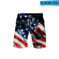 ezy2find 3d-st64 / L Skull Eagle USA Flag 3D Board Shorts Trunks Summer New Quick Dry Beach Swiming Shorts Men Hip Hop Short Pants Beach clothes