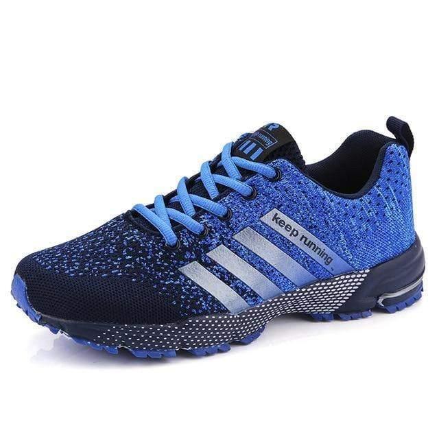 ezy2find 8702 Black blue / 44 New 2019 Men Running Shoes Breathable Outdoor Sports Shoes Lightweight Sneakers for Women Comfortable Athletic Training Footwear