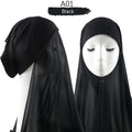 ezy2find A01 Instant Hijab With Cap Heavy Chiffon Jersey Hijab For Women Veil Muslim Fashion Islam Hijab Cap Scarf For Muslim Women Headscarf