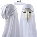 ezy2find A40 Instant Hijab With Cap Heavy Chiffon Jersey Hijab For Women Veil Muslim Fashion Islam Hijab Cap Scarf For Muslim Women Headscarf