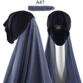 ezy2find A47 Instant Hijab With Cap Heavy Chiffon Jersey Hijab For Women Veil Muslim Fashion Islam Hijab Cap Scarf For Muslim Women Headscarf