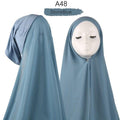ezy2find A48 Instant Hijab With Cap Heavy Chiffon Jersey Hijab For Women Veil Muslim Fashion Islam Hijab Cap Scarf For Muslim Women Headscarf