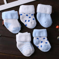 ezy2find baby booties Blue 5 Pair / 0-4 months 5 Pair/lot new cotton thick baby toddler socks autumn and winter warm baby foot sock