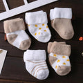ezy2find baby booties Khaki 5 Pair / 0-4 months 5 Pair/lot new cotton thick baby toddler socks autumn and winter warm baby foot sock