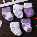 ezy2find baby booties Purple 5 Pair / 0-4 months 5 Pair/lot new cotton thick baby toddler socks autumn and winter warm baby foot sock