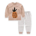 ezy2find baby clothing Coffee pineapple / 100cm Children's clothing spring and autumn style Korean children's underwear set shoulder buckle cotton autumn clothes long pants