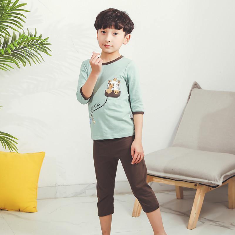 ezy2find baby clothing Green cat / 130cm Air conditioned pajamas for children