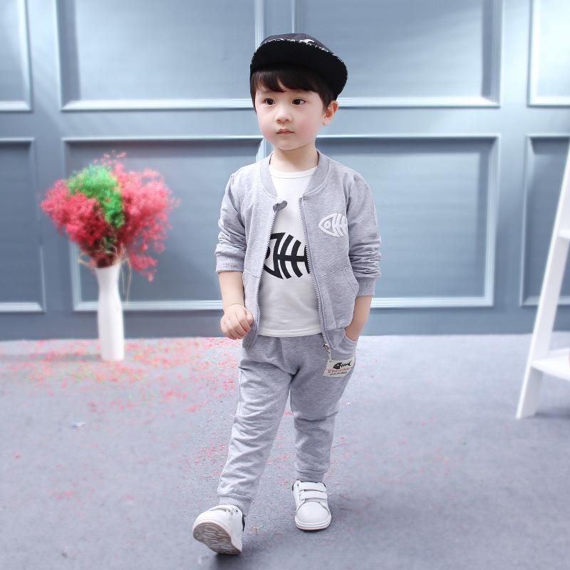 ezy2find baby clothing Grey / 100cm Three-piece baby and children long sleeve