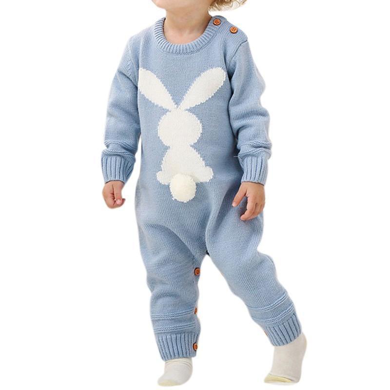 ezy2find baby clothing Light Blue / 100cm Rabbit knit jumpsuit