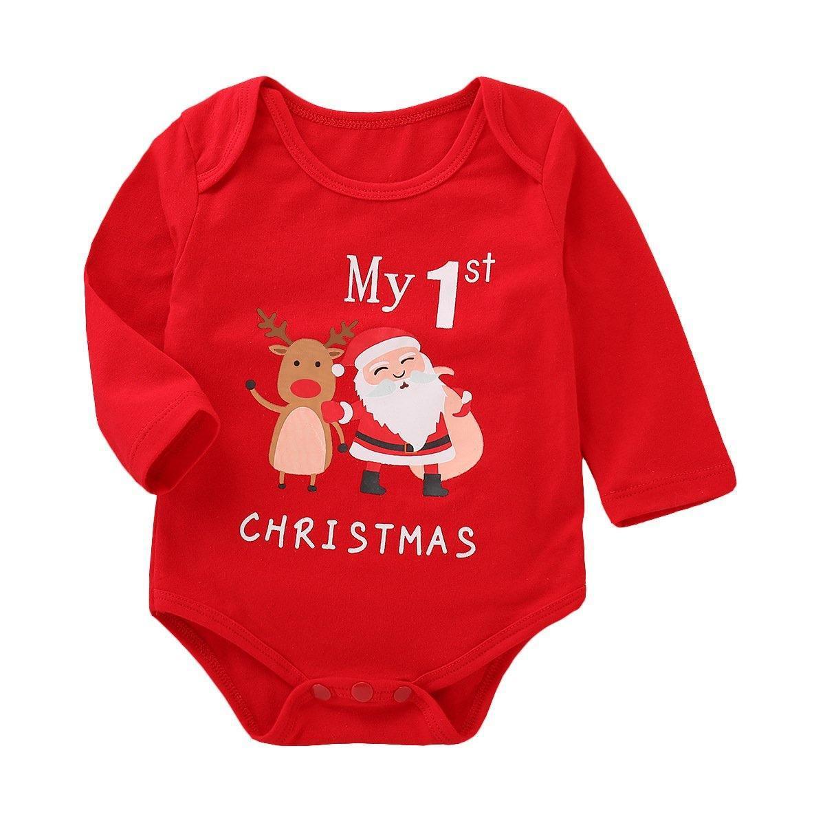 ezy2find baby clothing Red / 80cm Christmas children's long sleeve jumpsuit