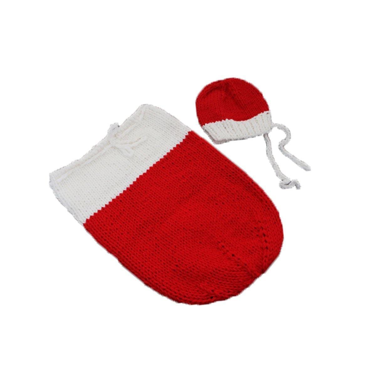 ezy2find baby clothing Red Newborn Baby Crochet Knit Costume Photography Photo Prop Snowman Hat Cap Set Christmas Gift