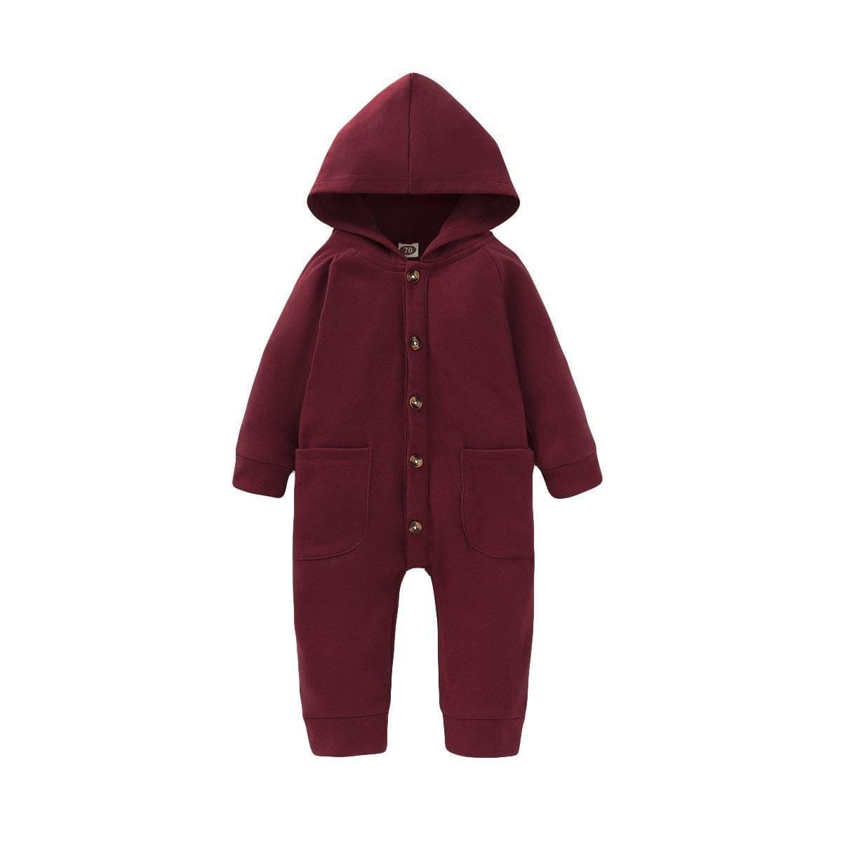 ezy2find baby clothing Wine red / 70 Solid color romper