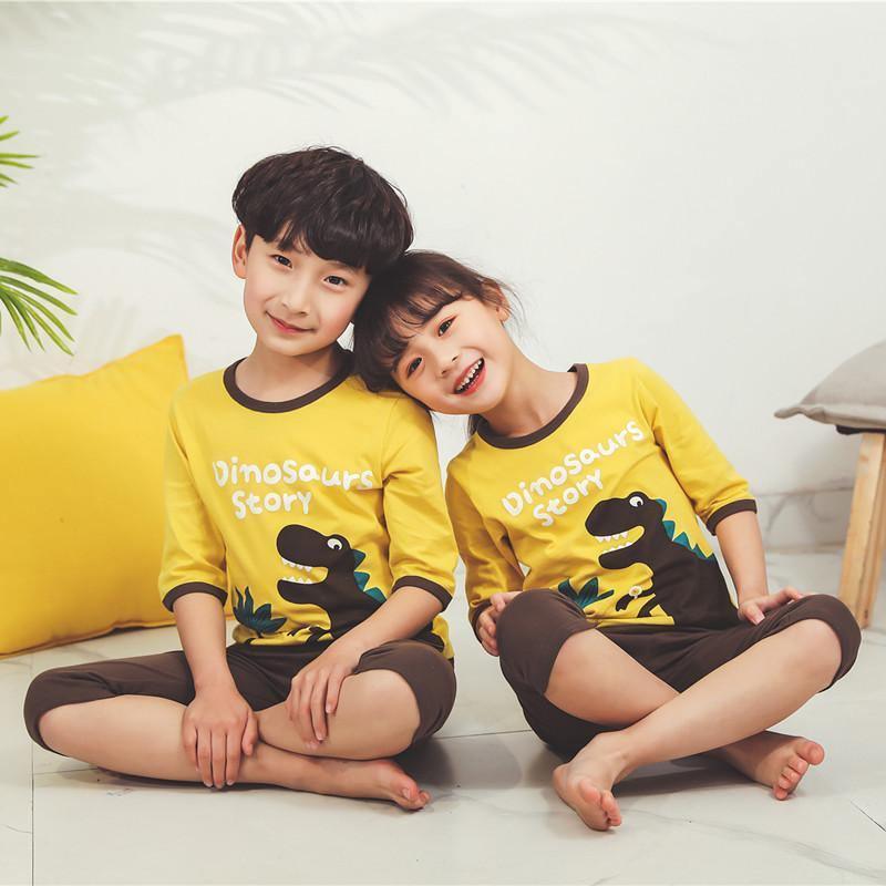 ezy2find baby clothing Yellow dinosaur / 100cm Air conditioned pajamas for children