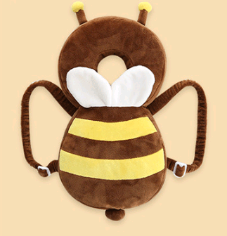 ezy2find baby head protector Little bee Cute Cartoon Baby Head Protection Back Protection Pad Child Safety Protection Toddler Walking Shatter-resistant Pillow Comfortable Breathable Headrest