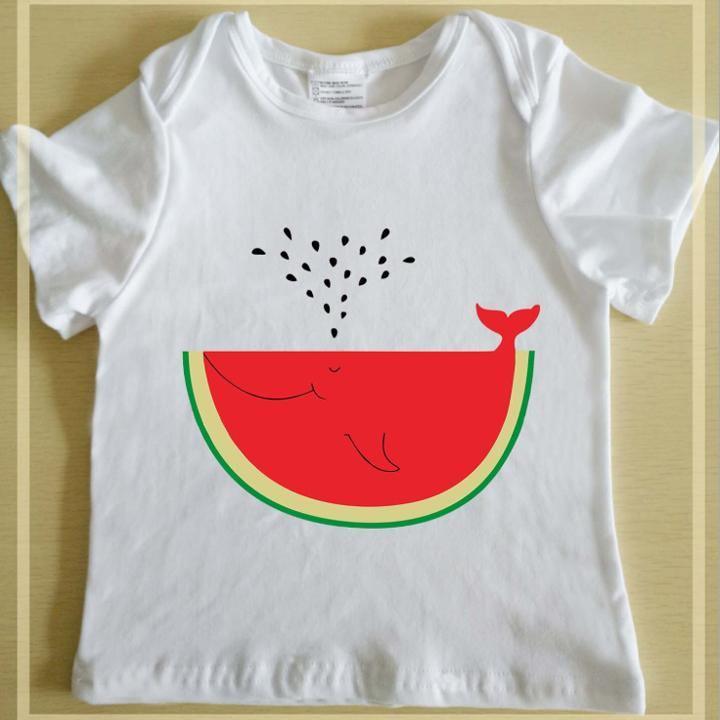 ezy2find baby t shirts Watermelon / S Custom Baby T-shirt Heated Transfer Technique Photo Printed
