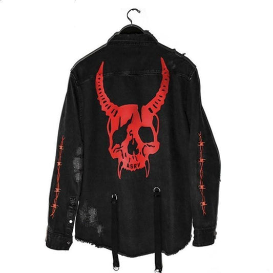 ezy2find bag jacket Demon / 3XL Skull Trend Printed Multi Bag Jacket For Men