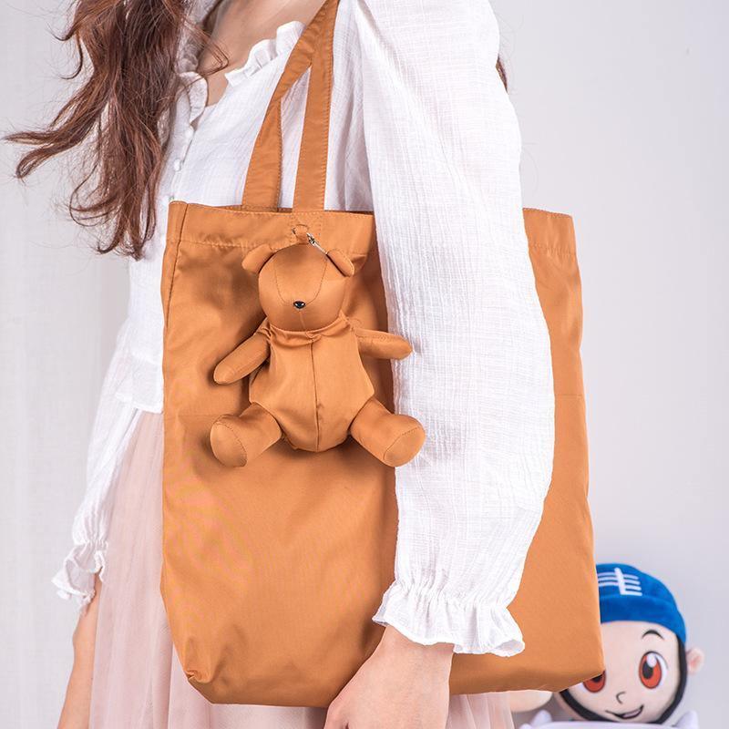 ezy2find Bag Khaki Cartoon Foldable Storage Polyester Doll Shopping Bag