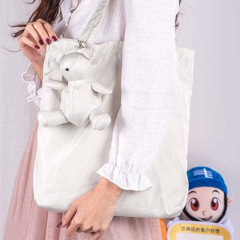 ezy2find Bag White Cartoon Foldable Storage Polyester Doll Shopping Bag