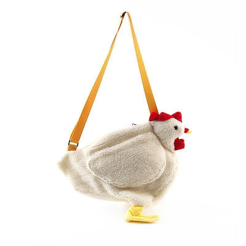 ezy2find Bag White Funny Plush Cartoon Cute Chicken Messenger Bag