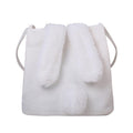 ezy2find Bag White New Fashion Women Canvas Handbags Cute Cartoon Rabbit Plush Girls Shoulder Bag Large Capacity Tote Bag