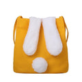 ezy2find Bag Yellow New Fashion Women Canvas Handbags Cute Cartoon Rabbit Plush Girls Shoulder Bag Large Capacity Tote Bag