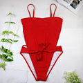ezy2find bathers Red / L Pure Color Sexy European And American Bikini Beach Vacation Swimsuit